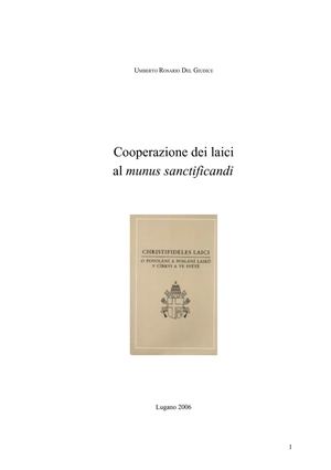 Cooperazione dei laici al munus sanctificandi