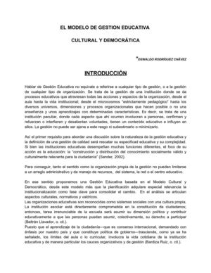 EL MODELO DE GESTION EDUCATIVA CULTURAL Y DEMOCRÁTICA
