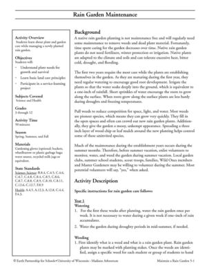 WI: Rain Garden Maintenance for Schools - Earth Partnership