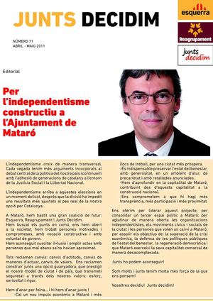 Butlletí Local d'Esquerra - Reagrupament - Junts Decidim, número 71