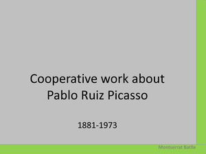 Cooperative work about Picasso