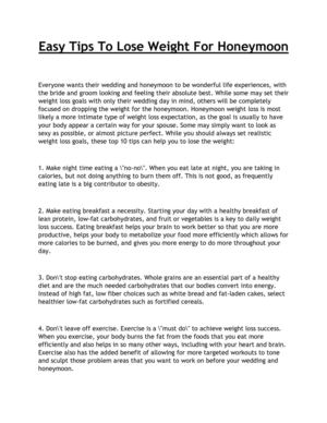 Easy Tips To Lose Weight For Honeymoon