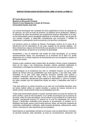 NUEVAS TECNOLOGIAS EN EDUCACION, WEB 2.0 HACIA LA WEB 3.0