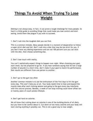 Things To Avoid When Trying To Lose Weight