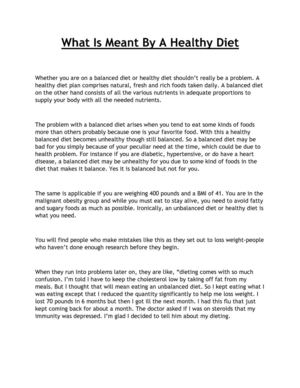 What Is Meant By A Healthy Diet