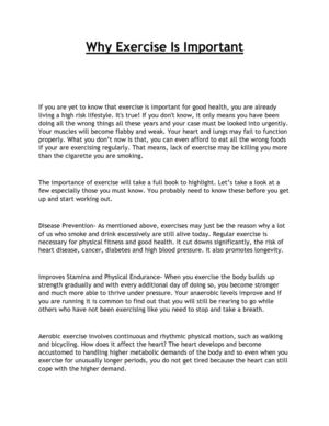 Why Exercise Is Important