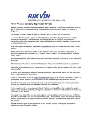 Rikvin Provides Company Registration Services