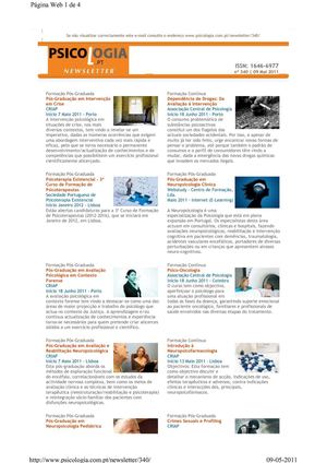 Newsletter Psicologia​.pt Nr. 340