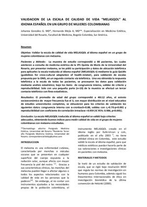 VALIDACION ESCALA MELASQOL
