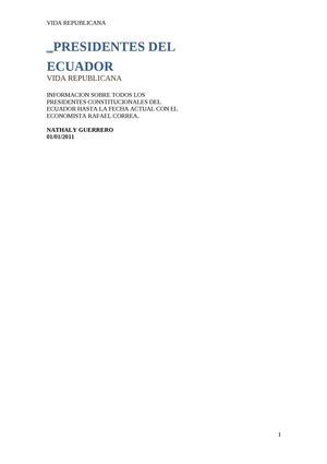 presidentes constitucionales del Ecuador
