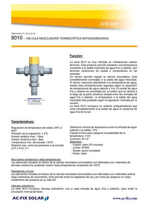 Válvula mezcladora termostática antiquemaduras