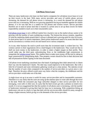 Cell Phone Tower Lease