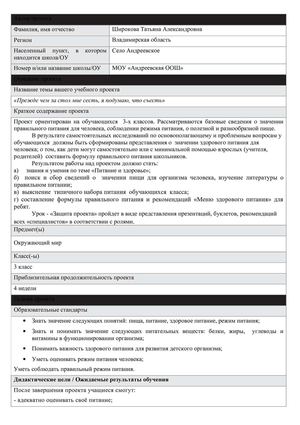 визитная карточка проекта