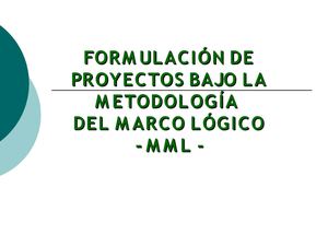 metodología marco lógico