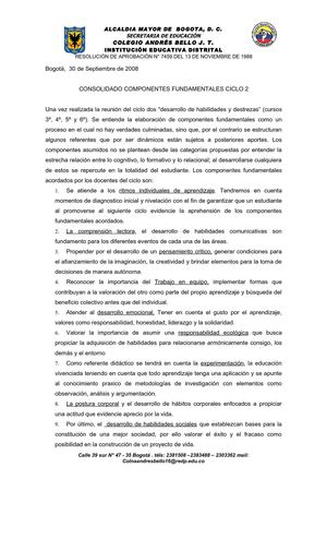Componentes Fundamentales ciclo 2
