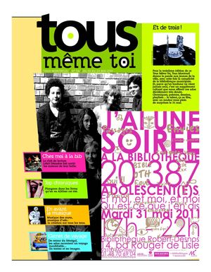 Tous même toi - Journal 100% ados - Supplément Tous Montreuil n°56