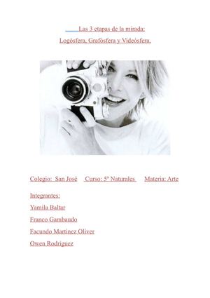 Trabajo Practico Nº 2, "Las 3 etapas de la mirada del arte"
