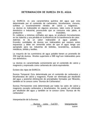 DUREZA EN EL AGUA