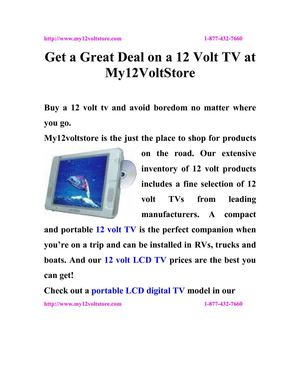 Get a Great Deal on a 12 Volt TV at My12VoltStore