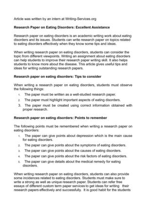 Assistance with writing a research paper