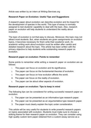 Реферат: Evolution Through Natural Selection Essay Research Paper