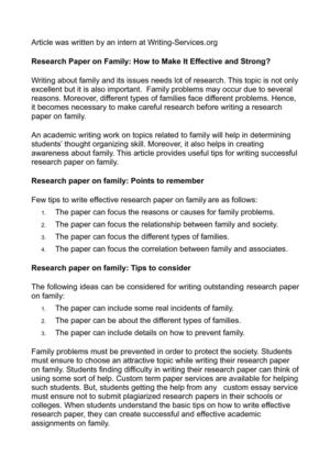 issues for research papers