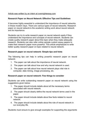 neural networks research papers