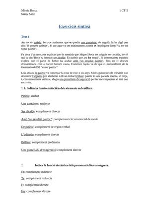 EXERCICIS SINTAXI MIREIA RUSCA I SARAY SANZ
