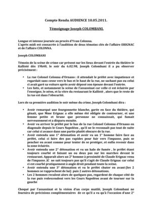 Procès Yvan Colonna: témoignage Joseph COLOMBANI et Didier VINOLAS.