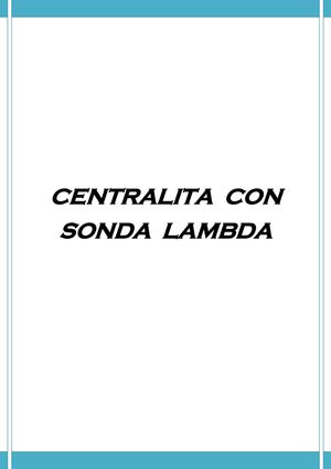 CENTRALITA  CON SONDA LAMBDA