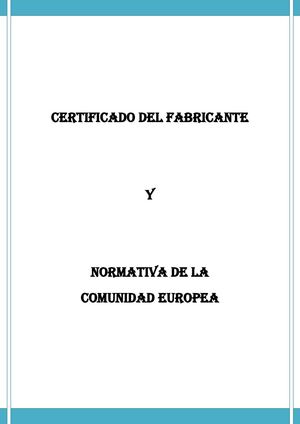 CERTIFICADO DEL FABRICANTE