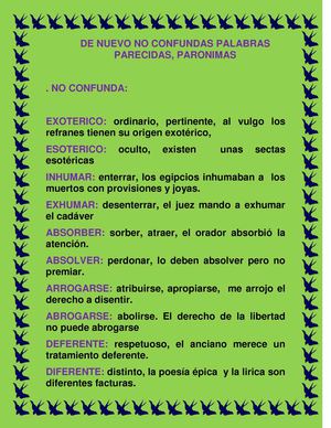 DE NUEVO NO CONFUNDAS PALABRAS