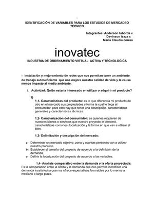 identificacion de variables para estudio de mercado tecnico