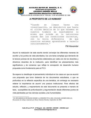  A propósito de lo humano