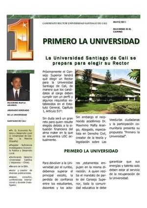 PROPUESTA PRIMERO LA UNIVERSIDAD