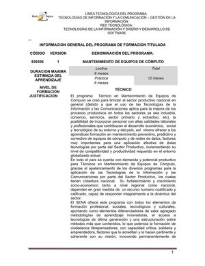 información general del programa