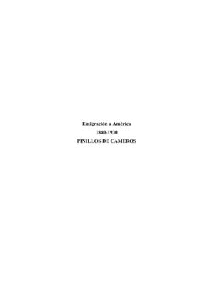 Emigración a América. Pinillos de Cameros