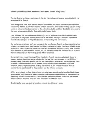 Shaw Capital Management Headlines: Does SEAL Team 6 really exist? 