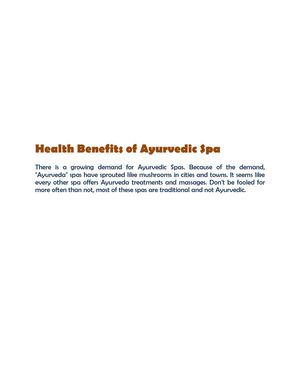 Calaméo - Health Benefits of Ayurvedic Spa
