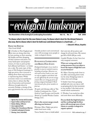 Fall 2008 The Ecological Landscaper Newsletter
