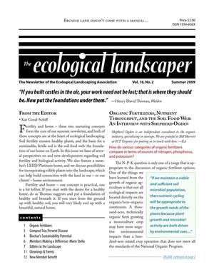 Summer 2009 The Ecological Landscaper Newsletter