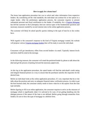 How to apply for a home loan