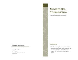 Autores Del Renacimiento
