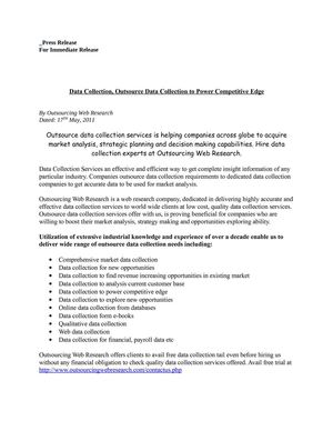 Data Collection, Outsource Data Collection to Power Competitive Edge