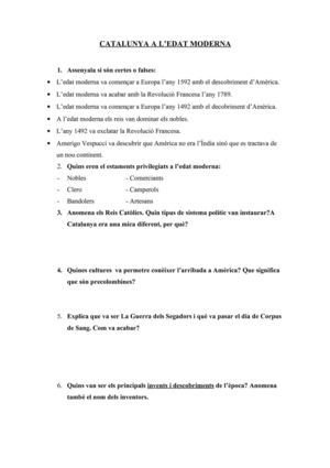 PREPARACIÓ EXÀMEN EDAT MODERNA