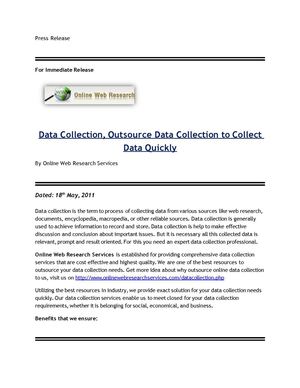 Data Collection, Outsource Data Collection to Collect Data Quickly