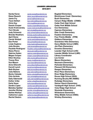 School Librarian Contact List