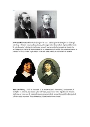 Wundt y Descartes, eminencias de la psicología