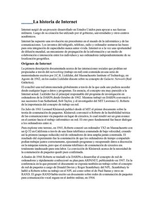 Historia del Internet