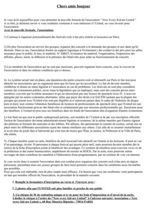Fiche d'inscription pour devenir membre de l'United